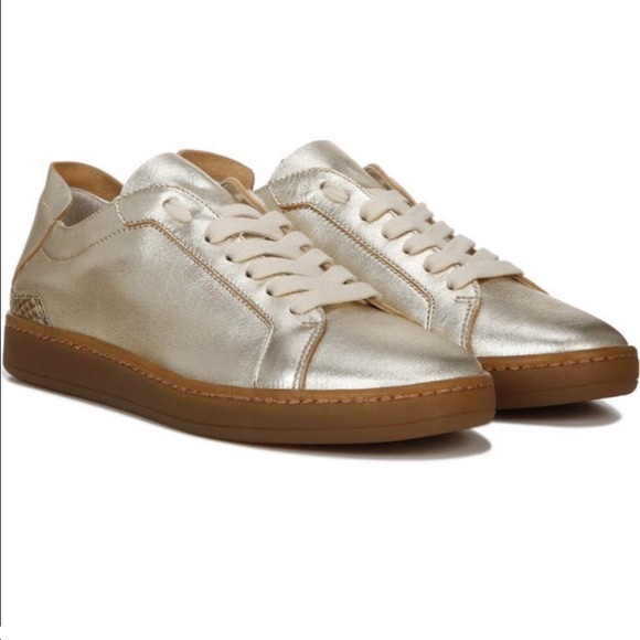 Sam Edelman gold soft leather sneakers size 7 - Picture 1 of 6